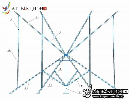 Аттракцион Батут ТАРЗАНКА 6местный 7метров (Аттракцион36.рф)